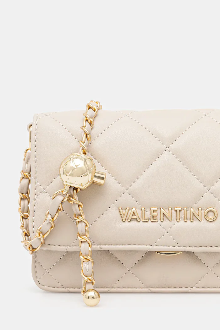 Valentino Bags чанта crossbody дамска от имитация на кожа бежова VBS3KK52R