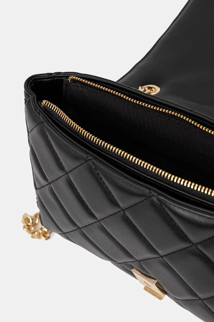 Valentino Bags чанта crossbody дамска от имитация на кожа черна VBS3KK02R