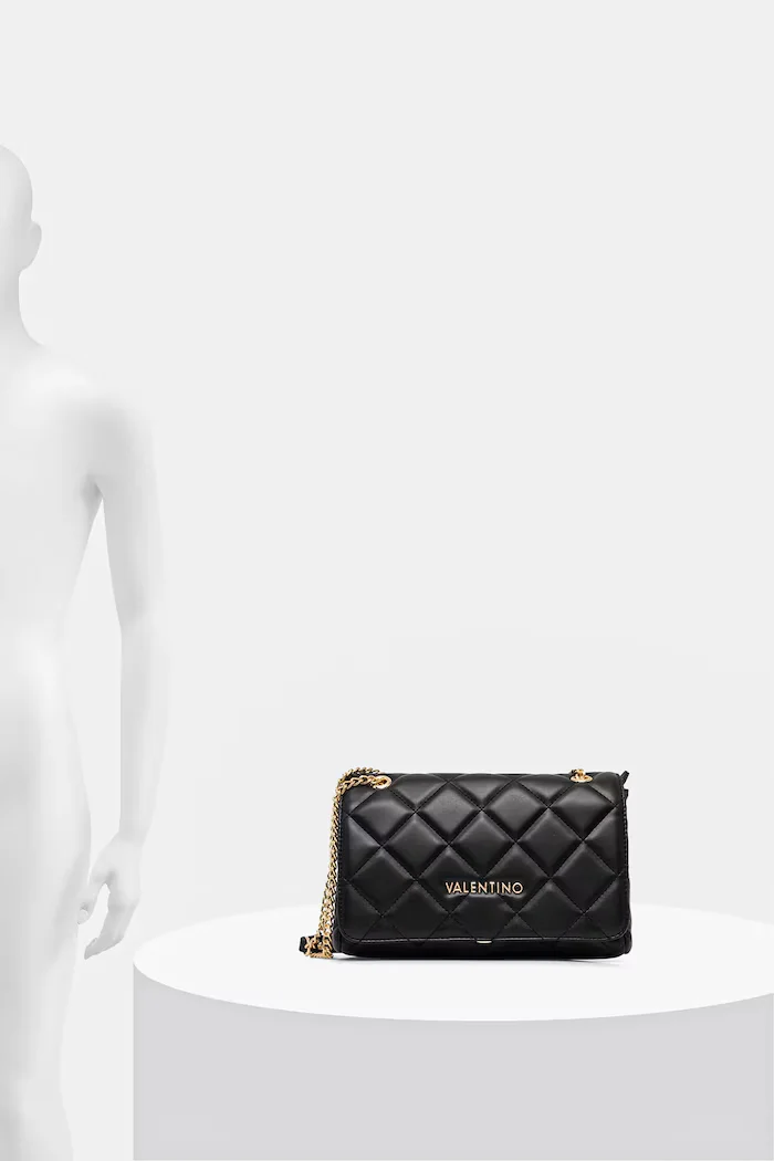 Valentino Bags чанта crossbody дамска от имитация на кожа черна VBS3KK02R