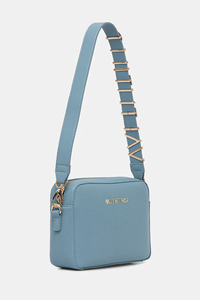 Valentino Bags чанта crossbody дамска от имитация на кожа синя VBS5A809