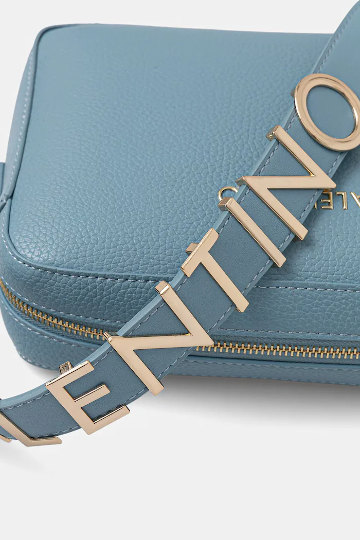 Valentino Bags чанта crossbody дамска от имитация на кожа синя VBS5A809