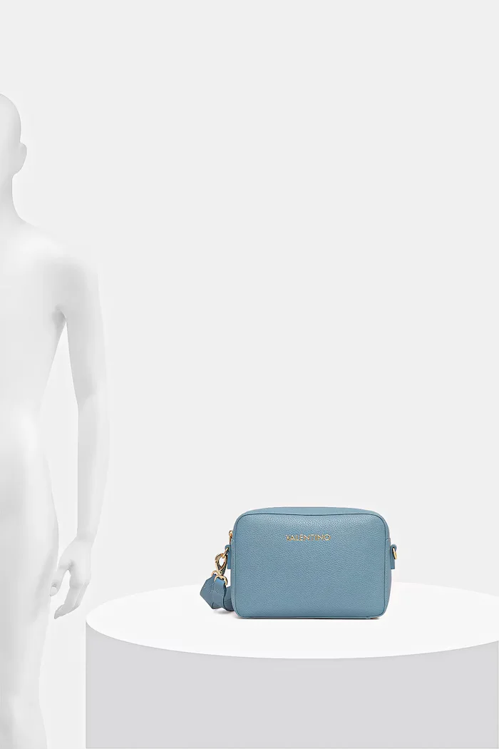 Valentino Bags чанта crossbody дамска от имитация на кожа синя VBS5A809
