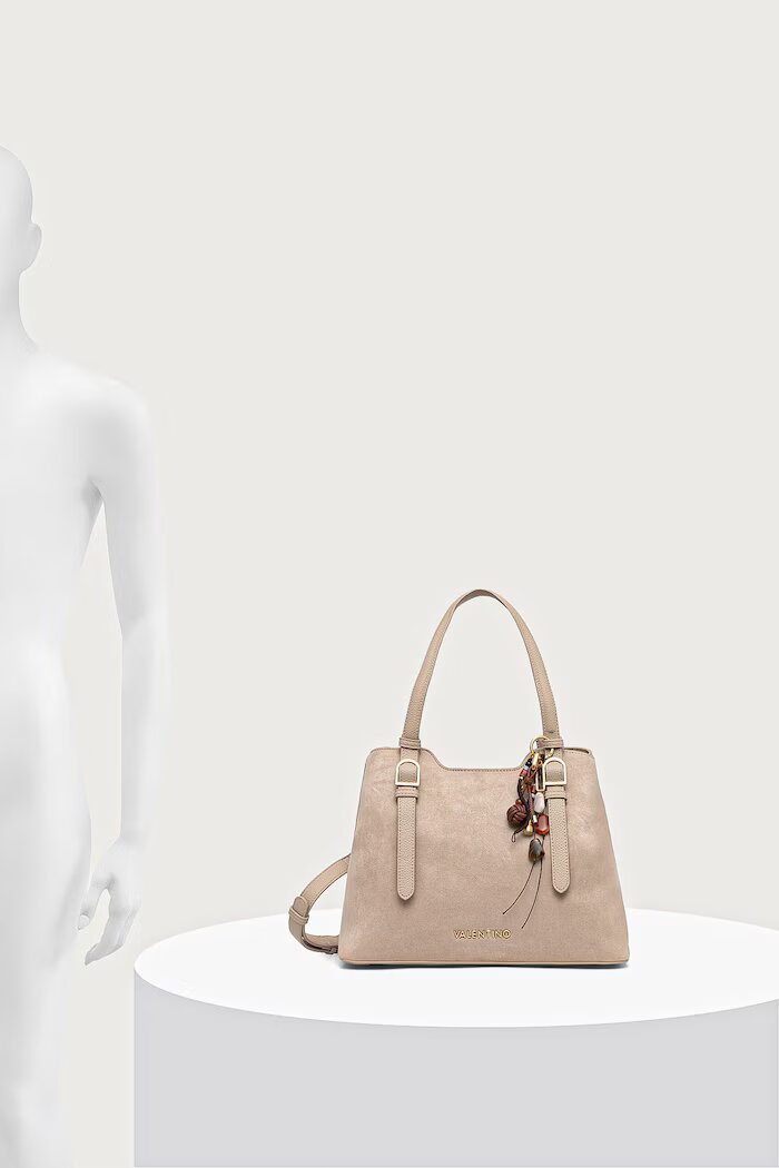 Valentino Bags чанта crossbody дамска от имитация на велур WINNIE WINTER бежова VBSABH01