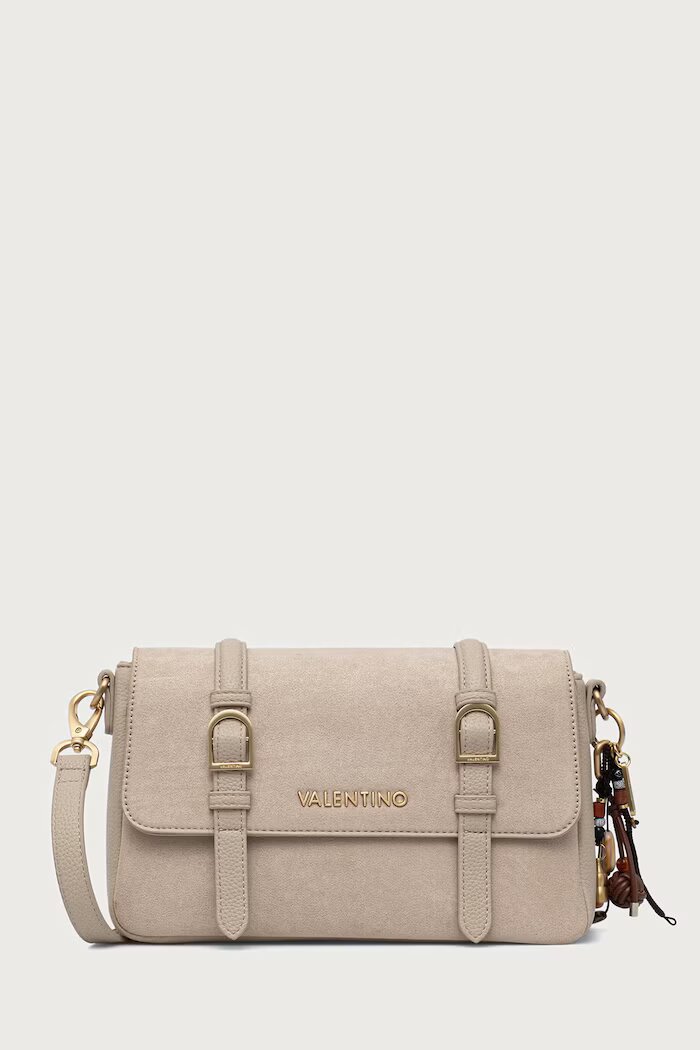 Valentino Bags чанта crossbody дамска от имитация на велур WINNIE WINTER бежова VBSABH09
