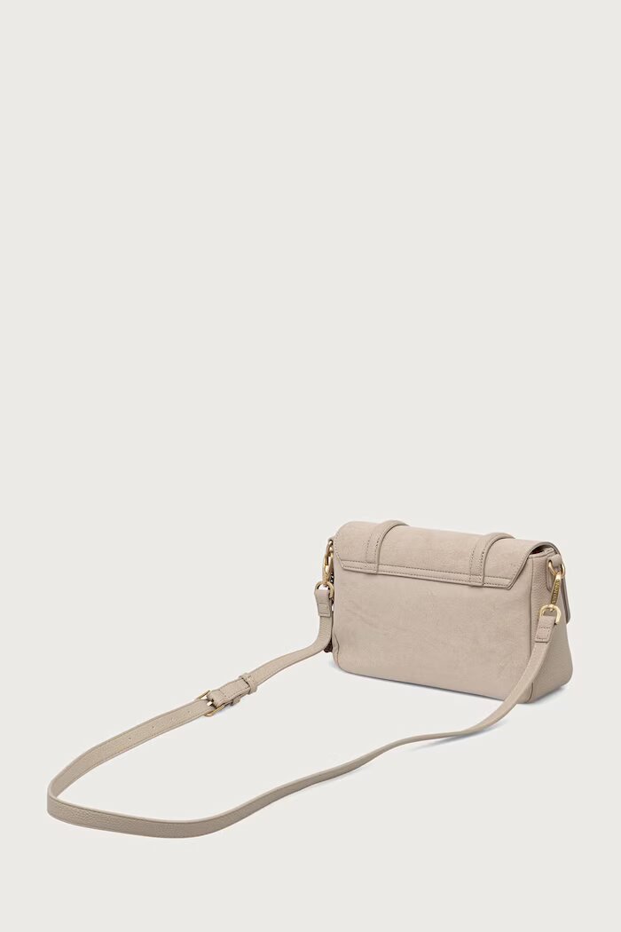Valentino Bags чанта crossbody дамска от имитация на велур WINNIE WINTER бежова VBSABH09