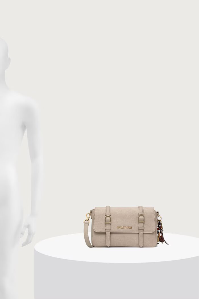 Valentino Bags чанта crossbody дамска от имитация на велур WINNIE WINTER бежова VBSABH09