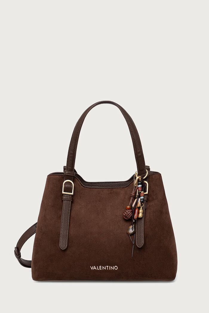 Valentino Bags чанта crossbody дамска от имитация на велур WINNIE WINTER кафява VBSABH01