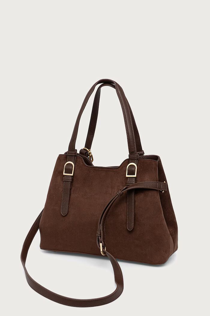Valentino Bags чанта crossbody дамска от имитация на велур WINNIE WINTER кафява VBSABH01