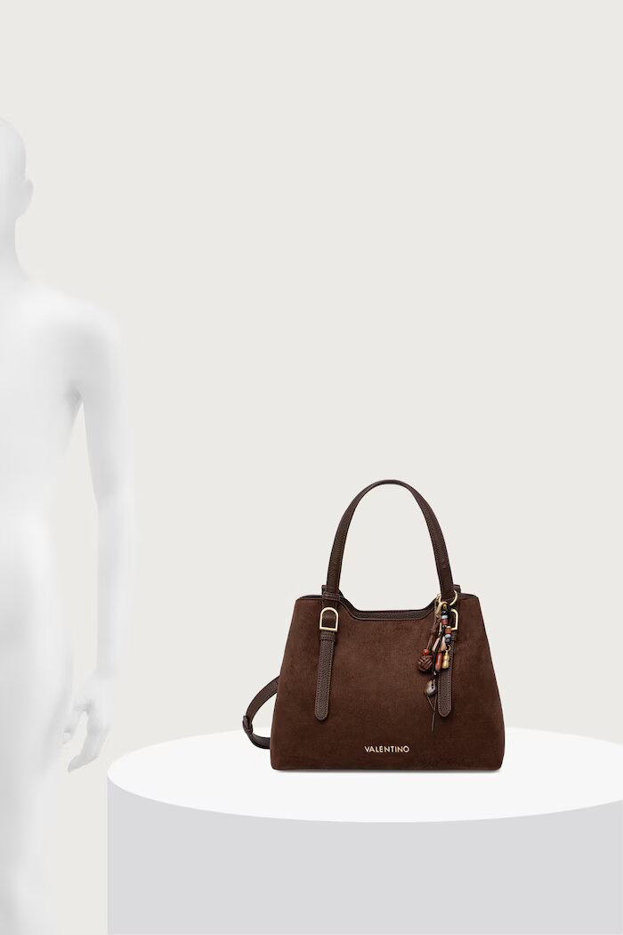 Valentino Bags чанта crossbody дамска от имитация на велур WINNIE WINTER кафява VBSABH01