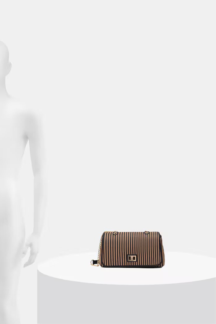 Valentino Bags чанта crossbody дамска от сплетена материя SELENE кафява VBS9PU09