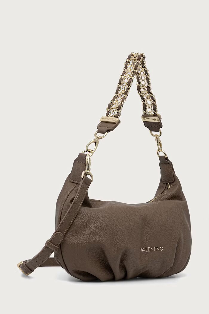 Valentino Bags чанта тип хобо дамска от имитация на кожа LENA кафява VBSACG08