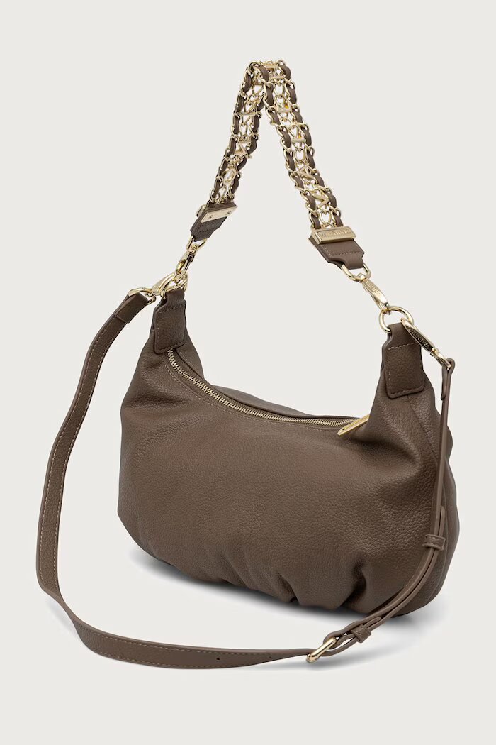 Valentino Bags чанта тип хобо дамска от имитация на кожа LENA кафява VBSACG08
