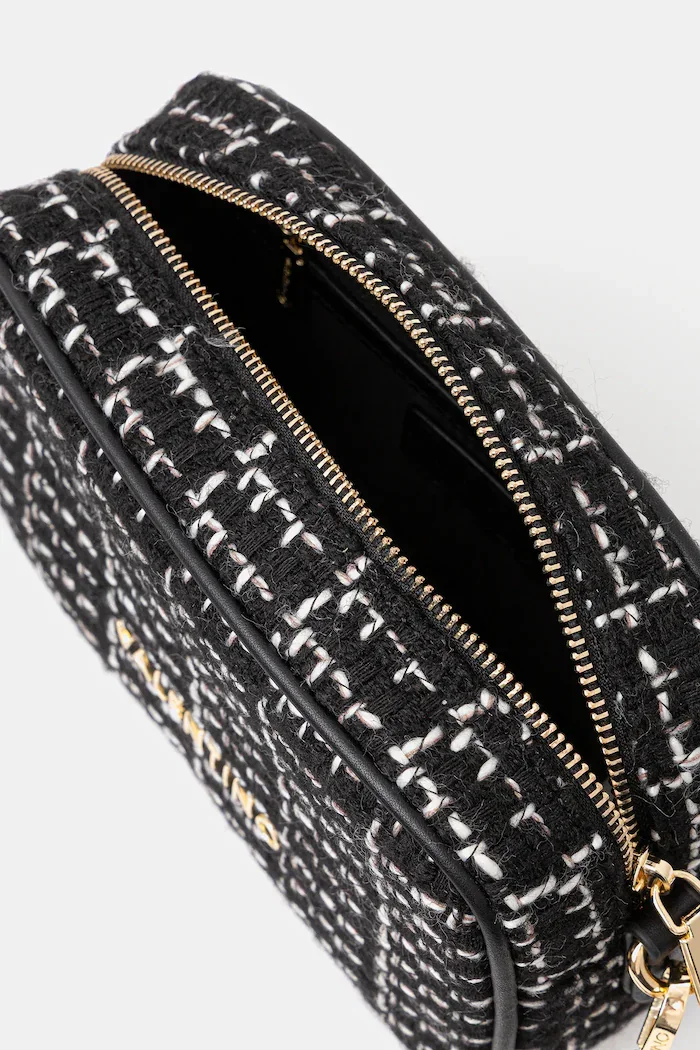 Valentino Bags Чанта TWEED в черно VBS9JP51