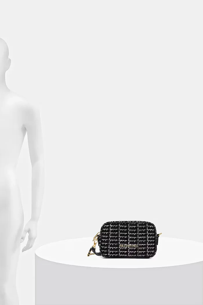 Valentino Bags Чанта TWEED в черно VBS9JP51