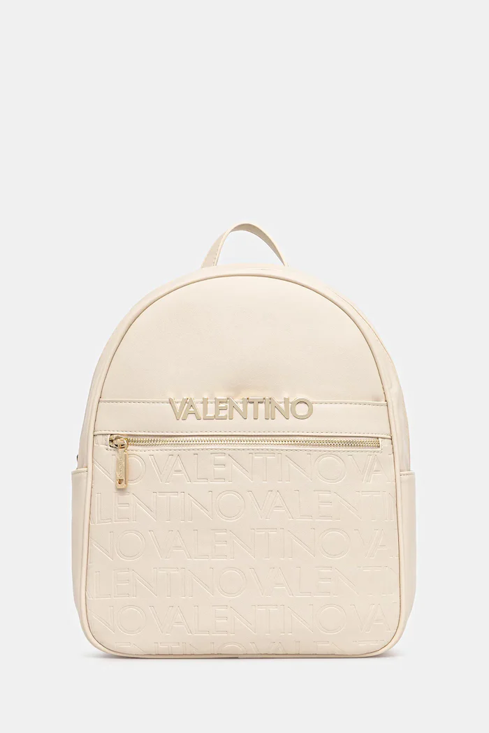 Valentino Bags Раница CORA дамска в бежово голям размер с изчистен дизайн VBS9OO20