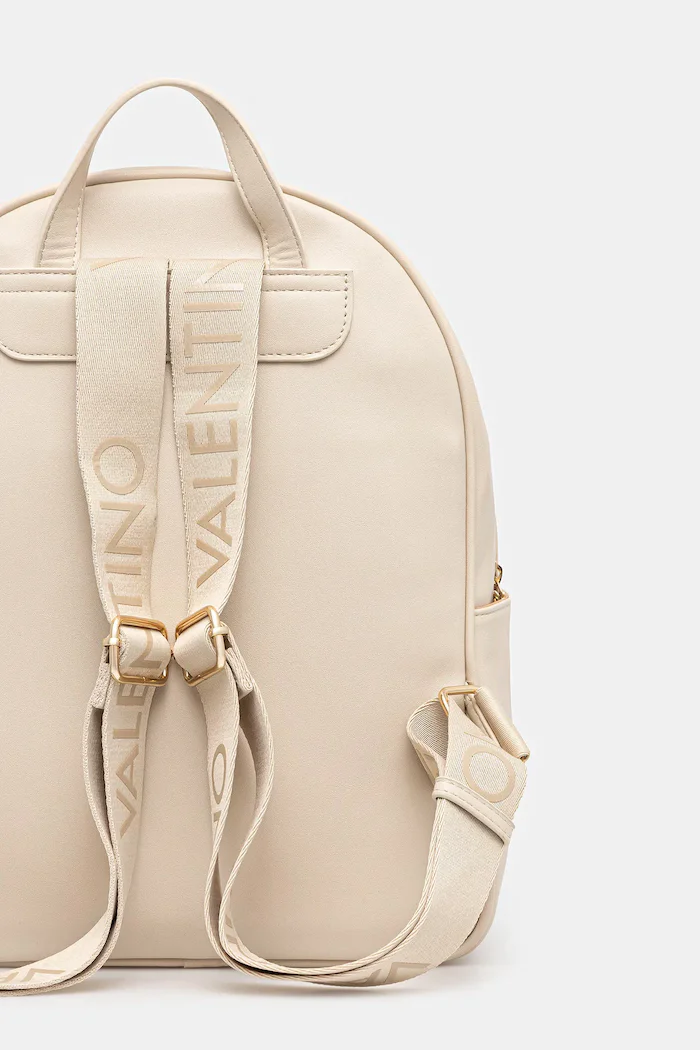 Valentino Bags Раница CORA дамска в бежово голям размер с изчистен дизайн VBS9OO20