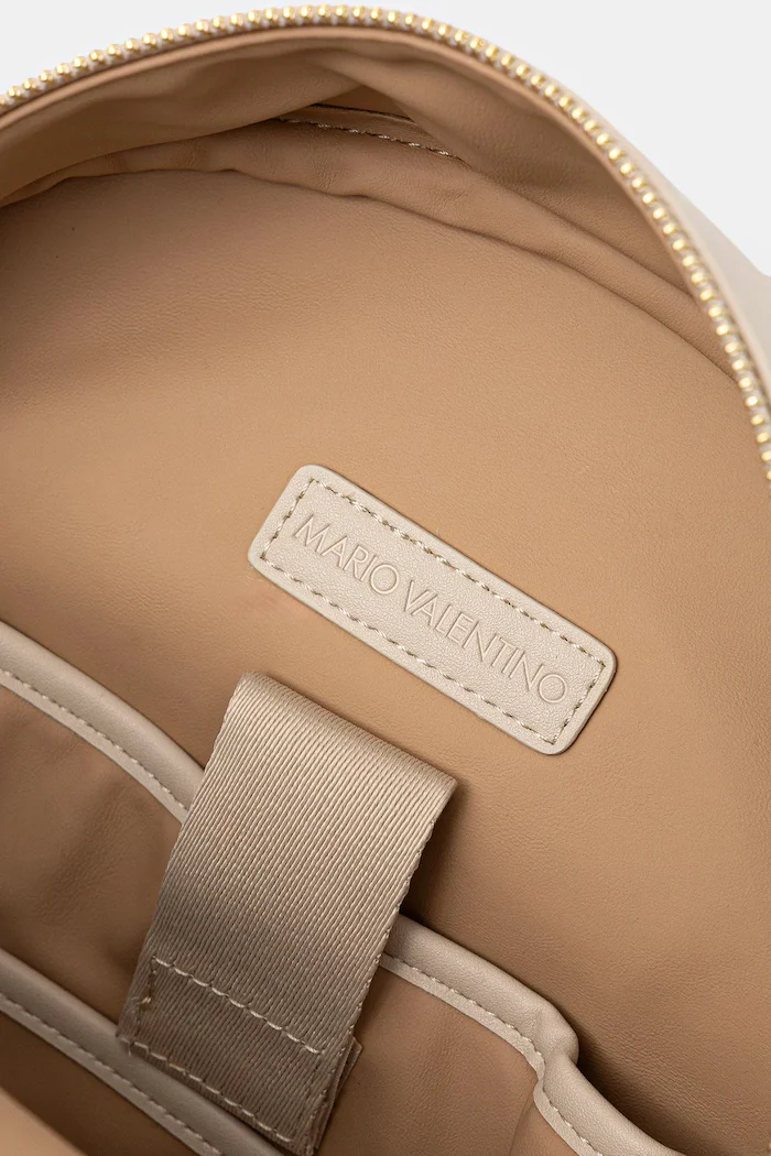 Valentino Bags Раница CORA дамска в бежово голям размер с изчистен дизайн VBS9OO20
