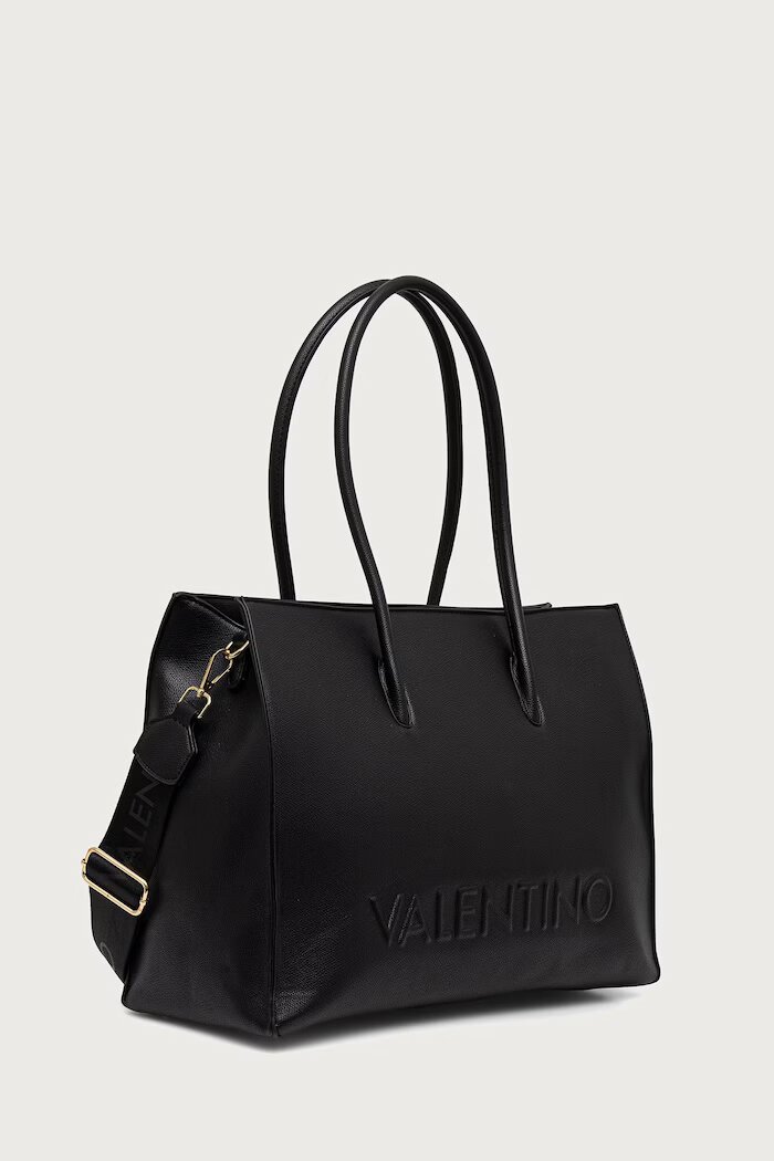 Valentino Bags шопинг чанта дамска от имитация на кожа BIANKA RE черна VBSA9U01