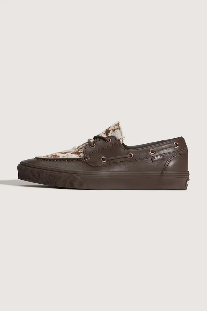 Vans 2-Eyelet Boat Shoe мокасини дамски от кожа кафяви ниски VN000Z96DRB1