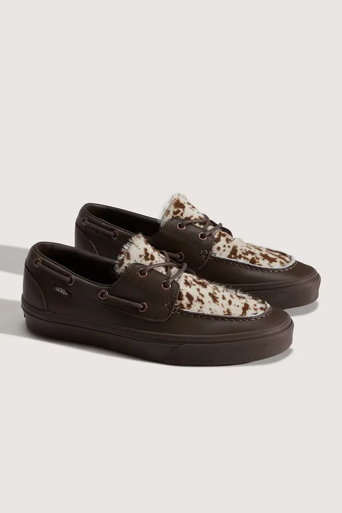 Vans 2-Eyelet Boat Shoe мокасини дамски от кожа кафяви ниски VN000Z96DRB1