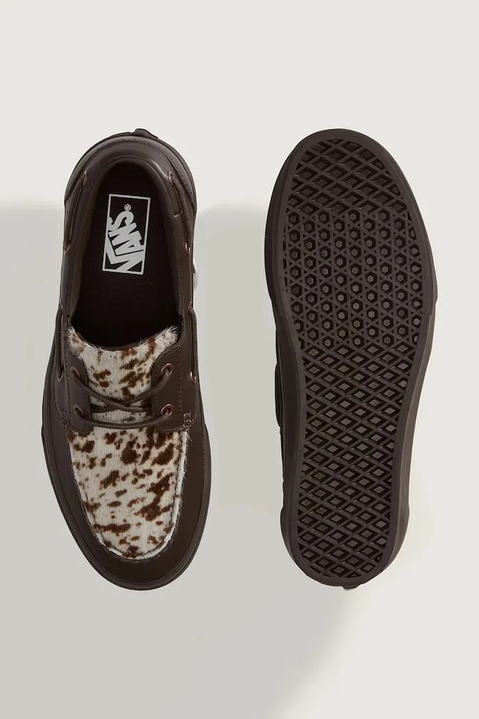 Vans 2-Eyelet Boat Shoe мокасини дамски от кожа кафяви ниски VN000Z96DRB1