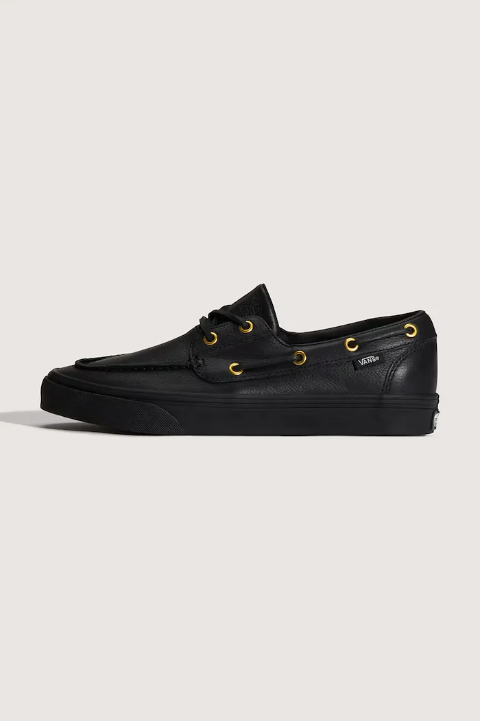 Vans 2-Eyelet Boat Shoe ниски кецове от кожа черни ниски VN000Z11CJK1