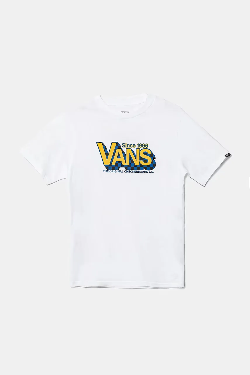 Vans Детска памучна тениска Checker Drop