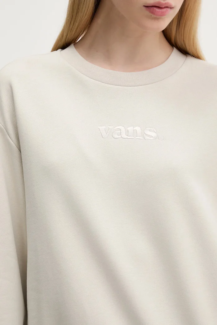 Vans Памучен суичър в бежово с изчистен дизайн VN000RAMEN91