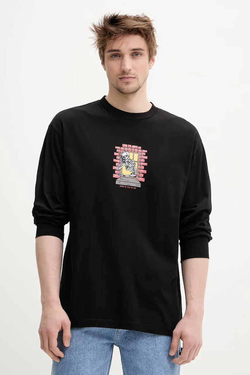 Vans Памучна блуза с дълги ръкави