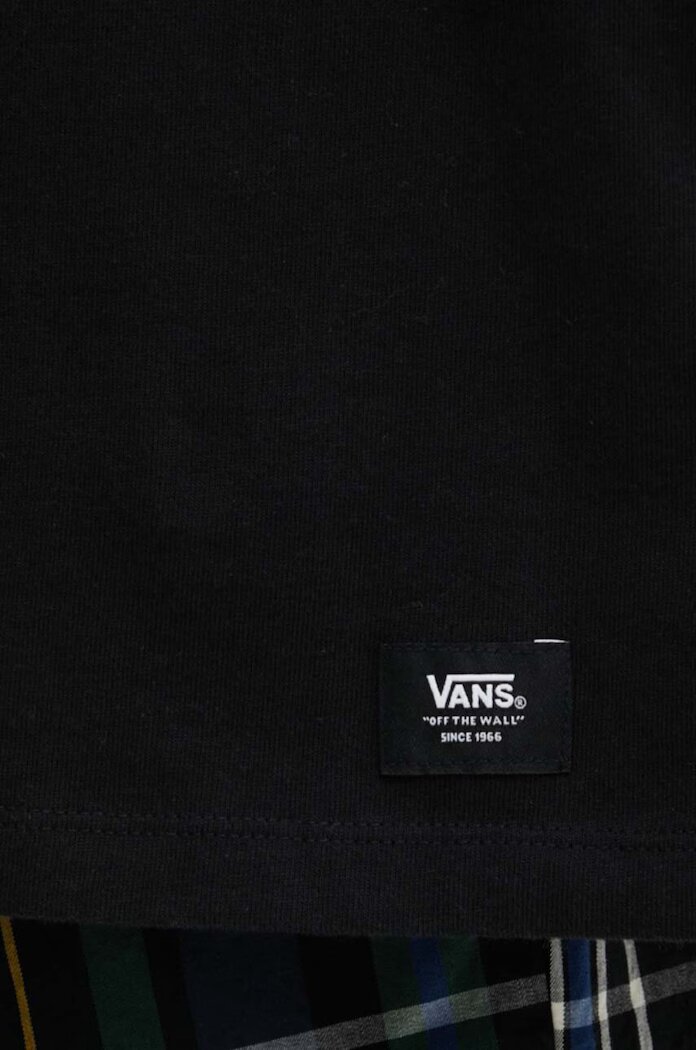 Vans Памучна блуза с дълги ръкави в черно с изчистен дизайн