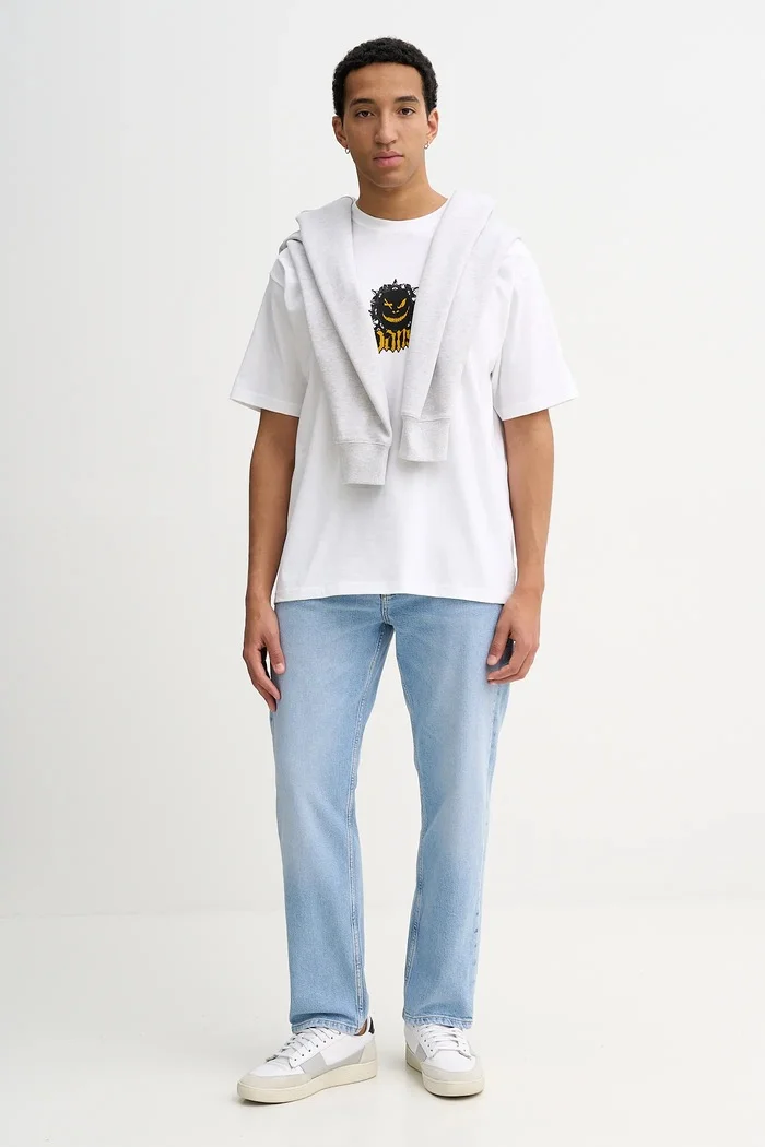 Vans Памучна тениска в бежово с принт VN000PE7WHT1