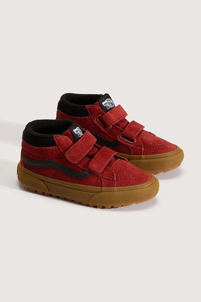 Vans SK8-Mid Reissue V Insulated високи кецове за деца от велур червени VN000V90BRD1