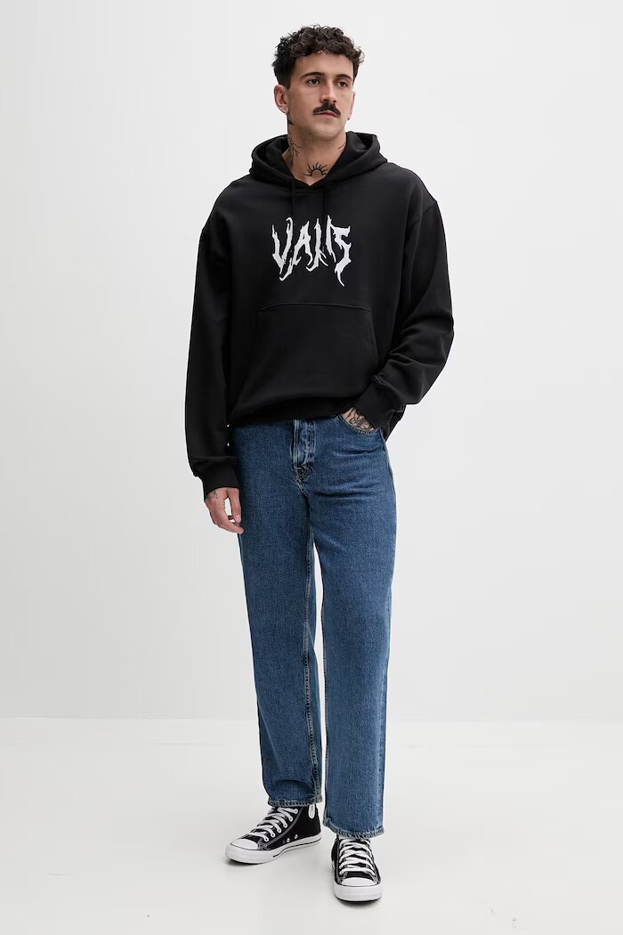 Vans суичър с качулка мъжки от памук черен VN000VY3BLK1