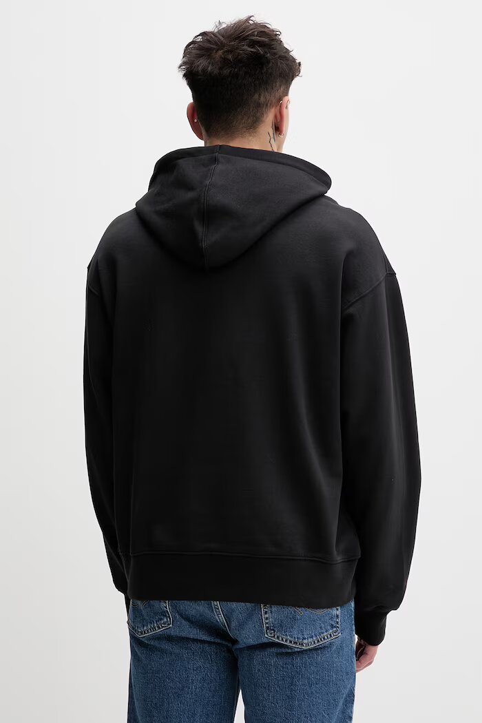 Vans суичър с качулка мъжки от памук черен VN000VY3BLK1