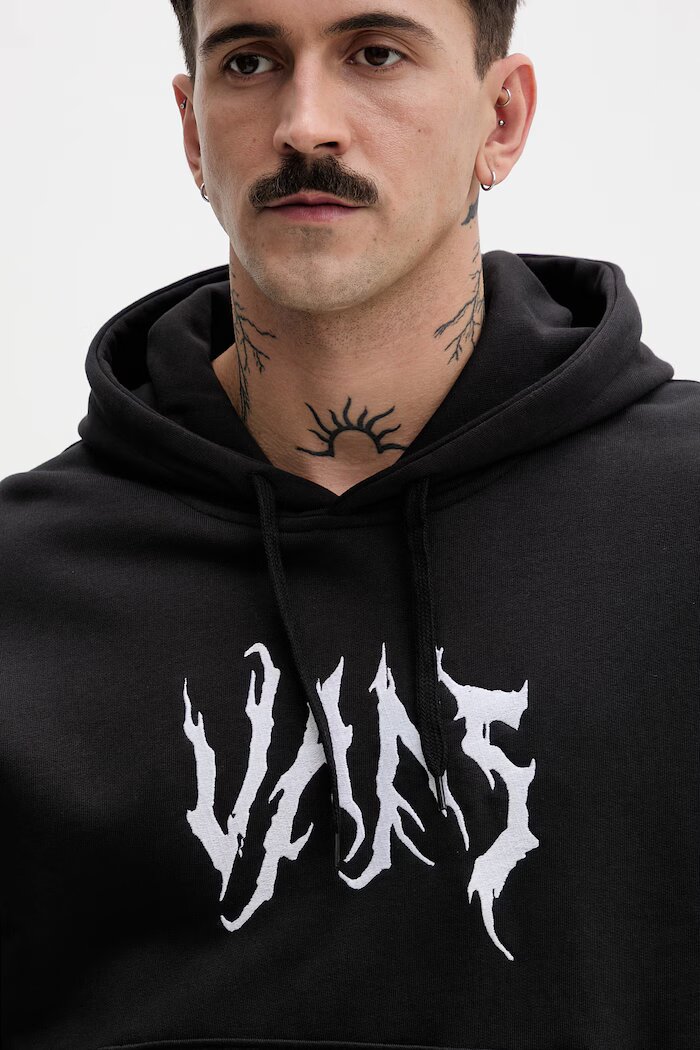 Vans суичър с качулка мъжки от памук черен VN000VY3BLK1