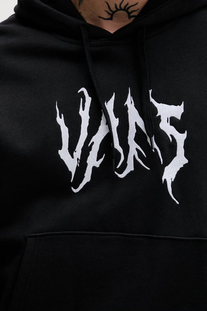 Vans суичър с качулка мъжки от памук черен VN000VY3BLK1