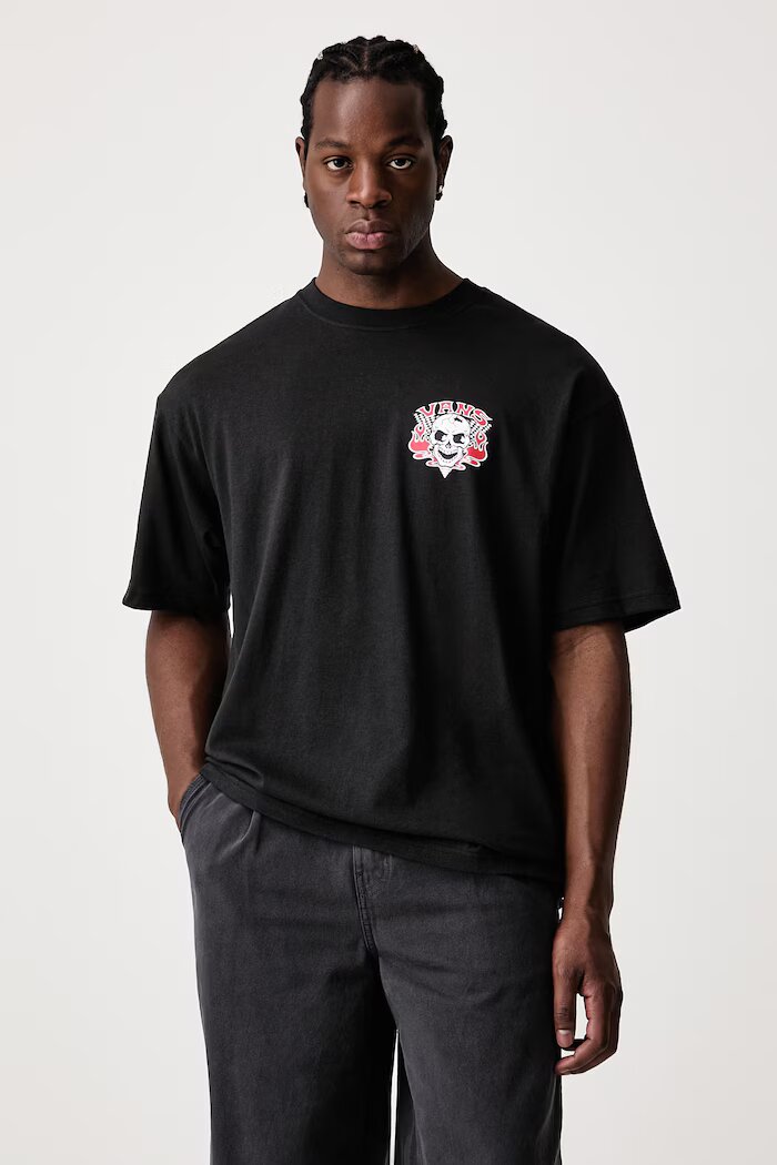 Vans тениска мъжка от памук Blaze Head черна VN000WZ5BLK1