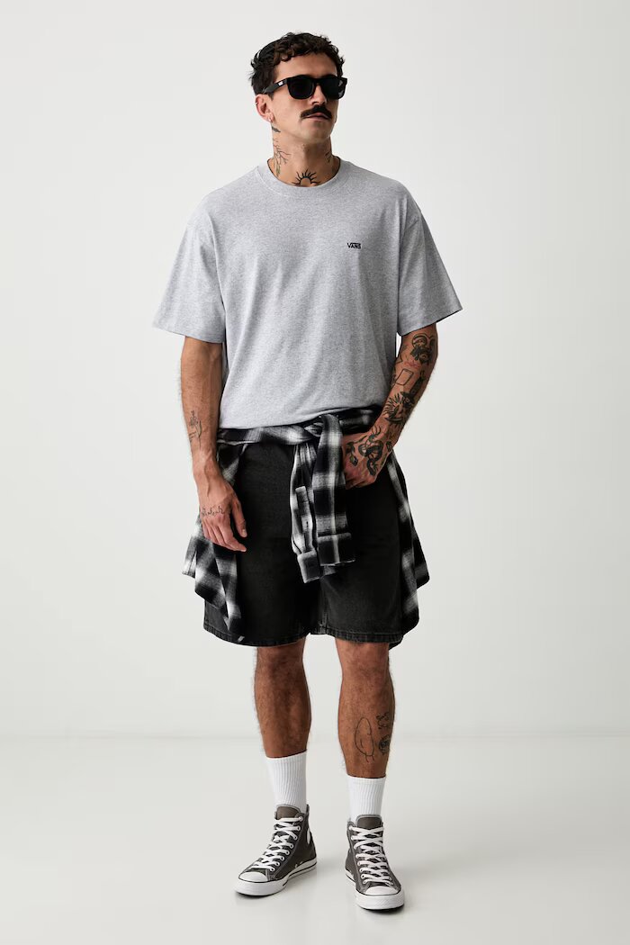 Vans тениска мъжка с памук сива VN0010FFATH1