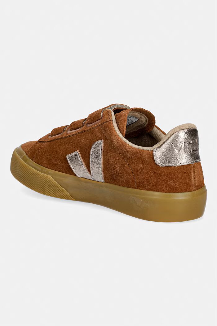 Veja RECIFE LOGO маратонки дамски от велур кафяви RC0321814A