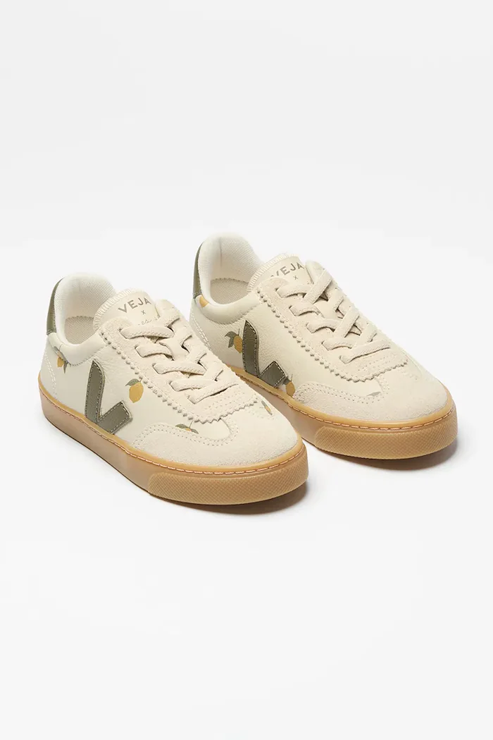 Veja X KONGES SLOJD маратонки за деца от кожа бежови BV0222350