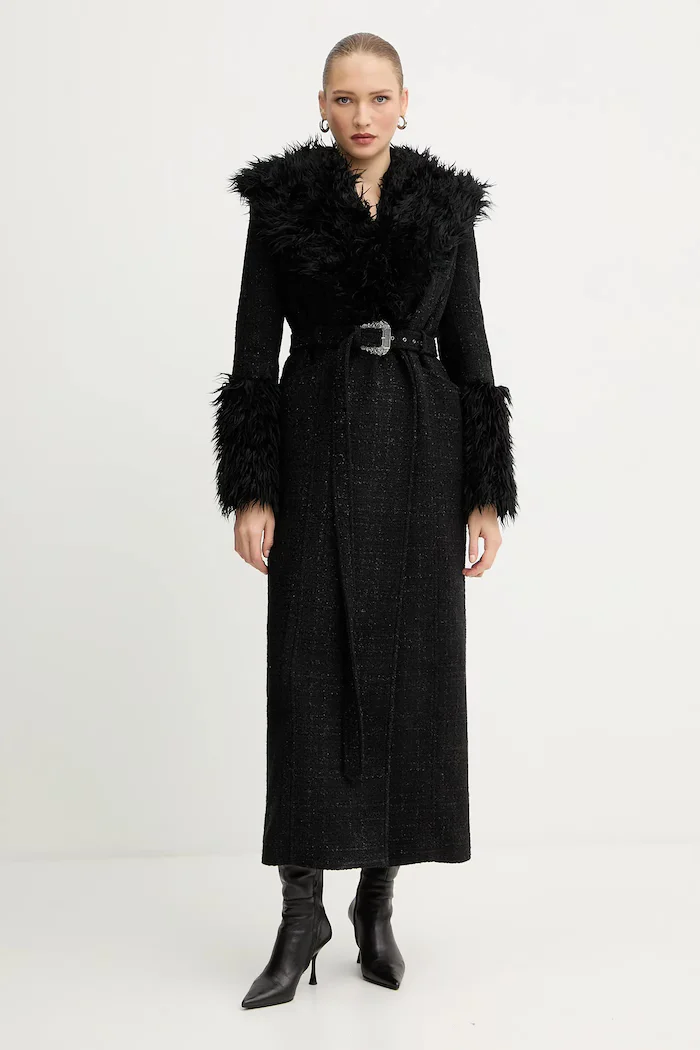 Versace Jeans Couture Палто с вълна в черно 79HAT413 N0539
