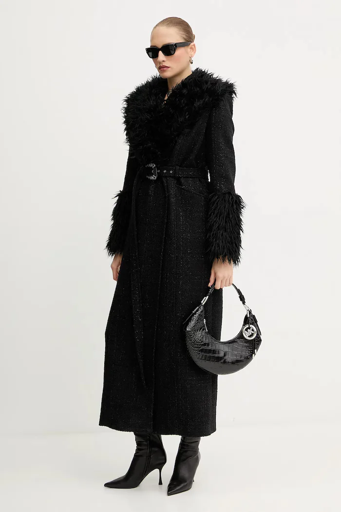 Versace Jeans Couture Палто с вълна в черно 79HAT413 N0539