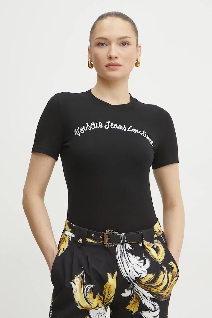 Versace Jeans Couture Тениска в черно 78HAHC08 CJ02C