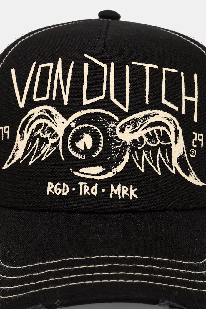 Von Dutch Шапка с козирка в черно VD/0/CAS1/CREW