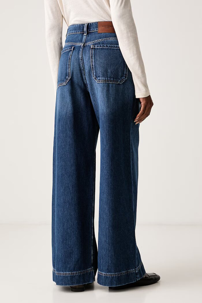 Weekend Max Mara дънки wide leg дамски WKDCIRO тъмносини 2625186032600