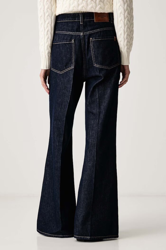 Weekend Max Mara дънки wide leg дамски WKDSPORT тъмносини 2625186022600