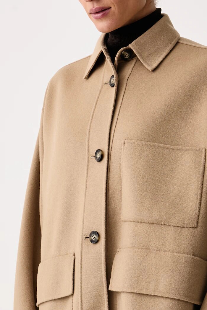 Weekend Max Mara късо палто дамско от вълна WKDFOLK бежово 2625086061600