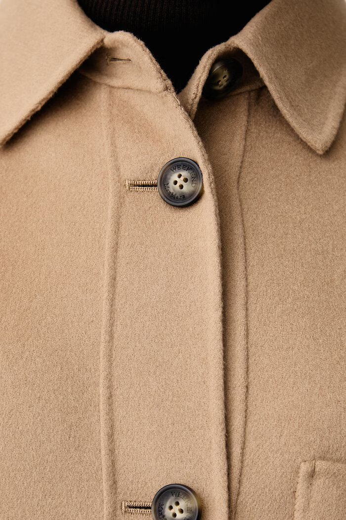 Weekend Max Mara късо палто дамско от вълна WKDFOLK бежово 2625086061600