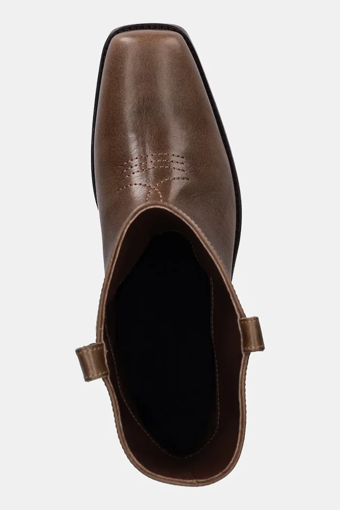 Weekend Max Mara Кожени боти Ranch в кафяво с нисък ток 2525796034600