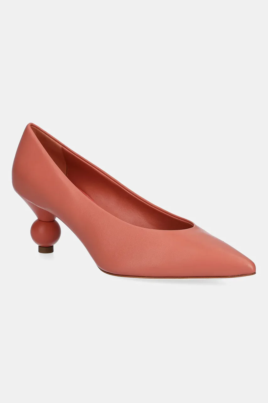 Weekend Max Mara Кожени обувки с дебел ток RENZA